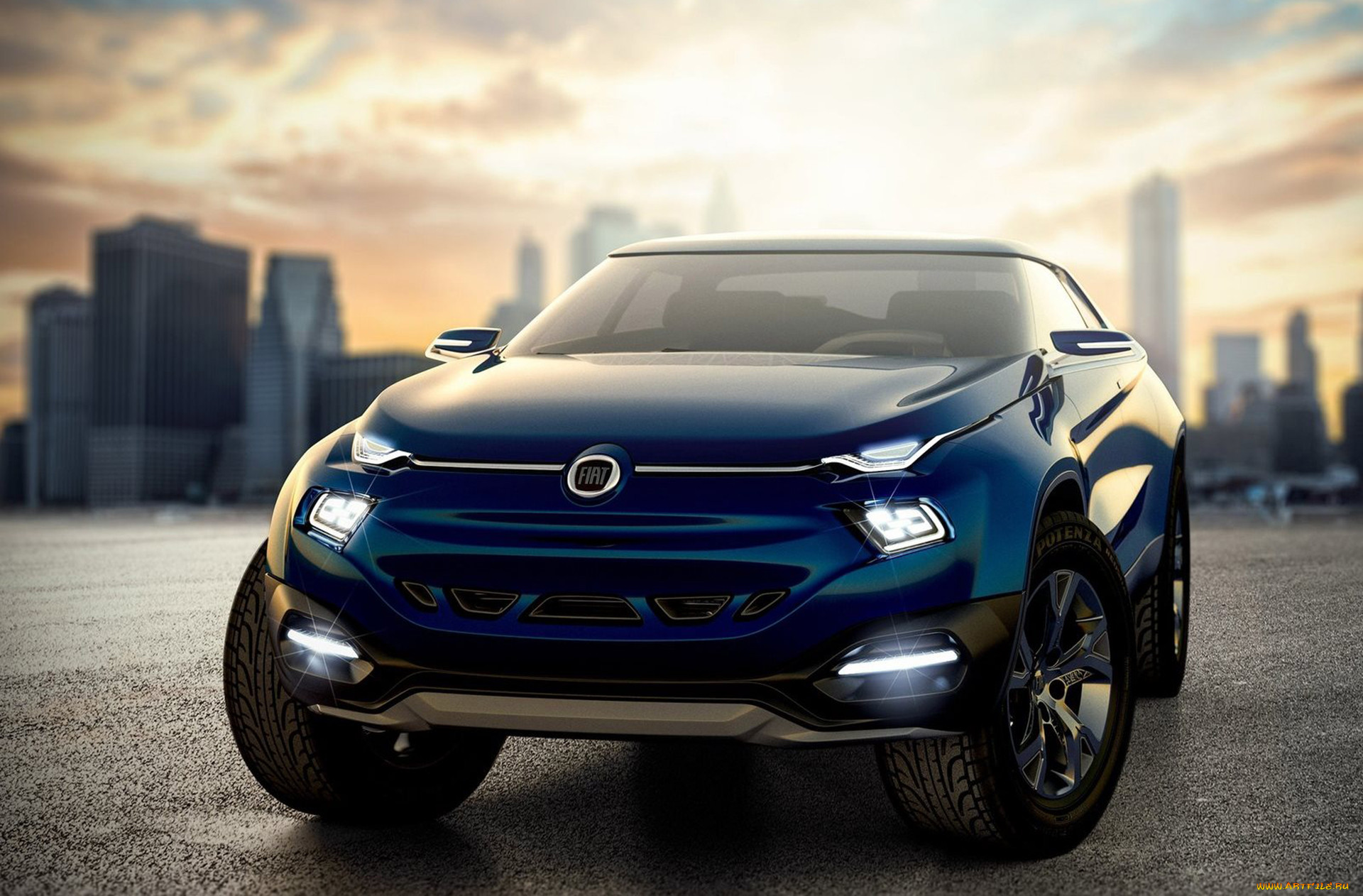 fiat fcc4 concept 2014, , 3, blue, 2014, concept, fcc4, fiat